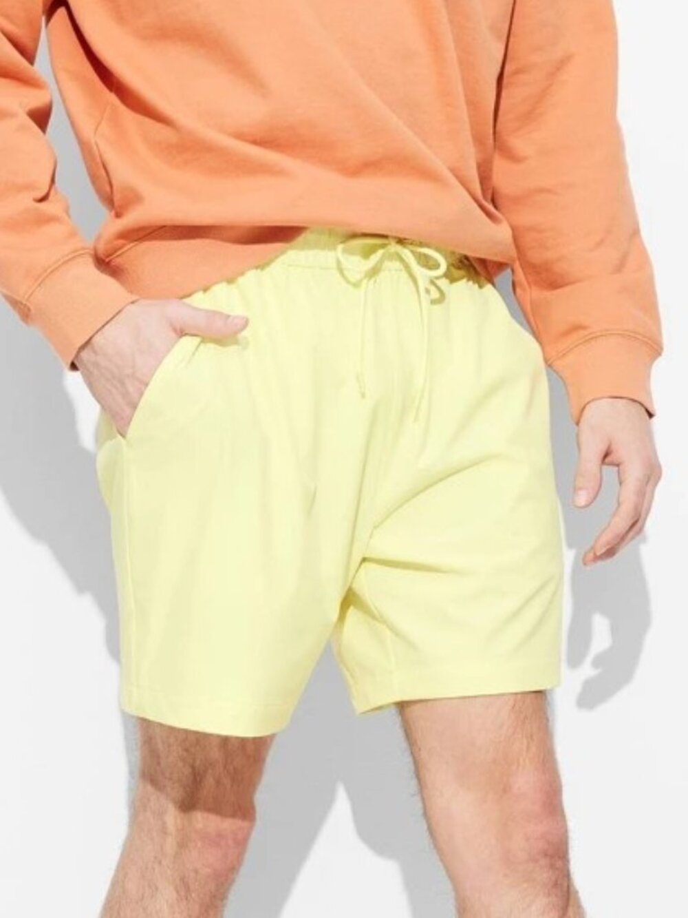 Men's 6" Woven Nylon Pull-on Shorts - Original Use Lemon Yellow M: Midweight